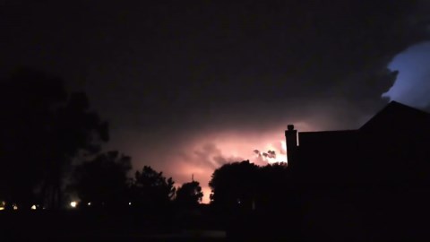 Dramatic lightning storm lights up the sky in Nebraska, USA