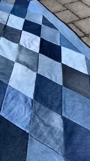 Up-cycled Denim Diamond Quilt for Twin Bed With Matching Pillow Sham - Etsy