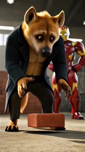 Iron man hits a brick on hyna feet