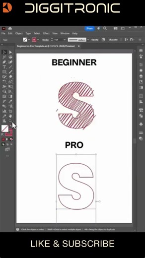 Beginner to Pro Illustrator Tutorial 🔥 | Smart Design Tricks #diggitronic
