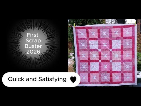 First Scrap Buster Finish for 2026 A Flamingo Quilt for Project Linus by Patchwork Quilts with Diane