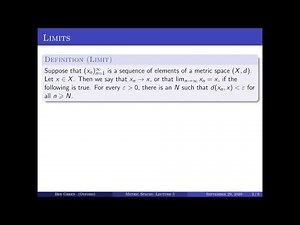 Metric Spaces - Lectures 5 & 6: Oxford Mathematics 2nd Year Student Lecture