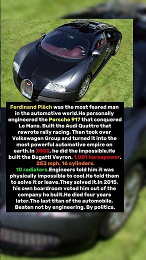 The Last Supercar Ferdinand Piëch Built Before They Forced Him Out