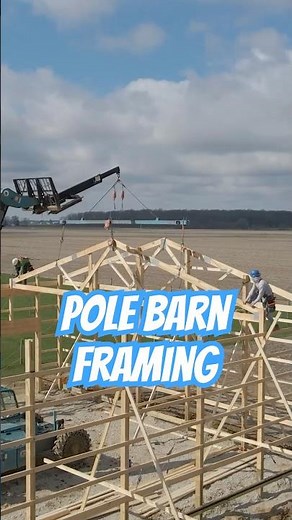 Pole Barn Garage Build | Framing Day (Part 3) #polebarn #construction #shorts