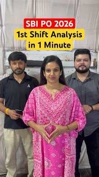 SBI PO 1st Shift Analysis in 1 Minute 🤩 #sbi #sbipo #sbipoexamanalysis #shortsfeed