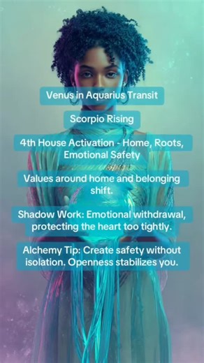 Venus in Aquarius Transit for Scorpio Rising falling un the 4th house of home, roots and inner being. #astrology #Scorpio #venus #aquarius | Whispers of the 12th House