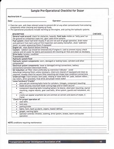 Pre-Operational Check