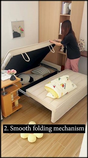 Compact Sofa Bed With Hidden Storage & Smooth Pull Out Design #interiordesign #homedecor