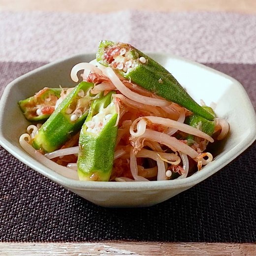 簡単に作れる もやしとオクラのおかかめんつゆ和え 作り方・レシピ | クラシル