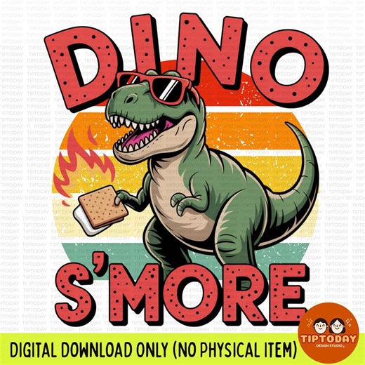 Dinosaur S'more Camping Clipart: PNG (digital Download) - Etsy