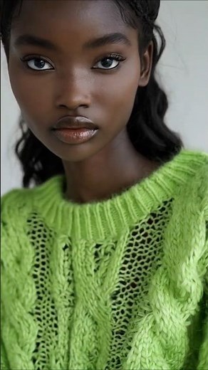 Vibrant Green Knit Sweater Showcase #fashion #knitsweater #designerfashion