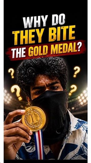 “Why Do Athletes Bite Gold Medals? 🤔🥇”