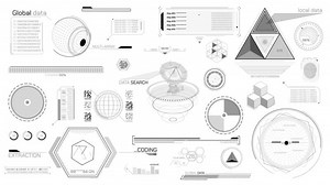 Set of animated HUD elements for high-tech interface