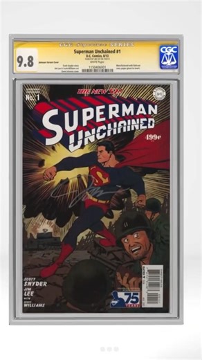 Jim Lee Signed Superman Unchained #1 (Johnson Variant) CGC 9.8. ‪@FanableApp‬ #Superman #DC