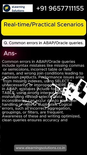 “Top 10 Common ABAP & Oracle Query Errors | Avoid These Mistakes in 2026”