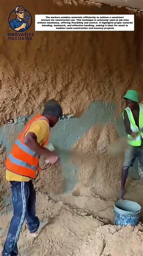Manual Cement Mixing Technique | Fast & Efficient Construction Method