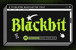 Blackbit Pixelated Blackletter Font, a Blackletter Font by Angin Studio