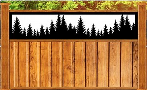 Decorative Metal Panel Insert. Decorative Fence Topper Insert. Tree Line Metal Panel. Tree Line Fence Topper. Privacy Fence Topper - Etsy