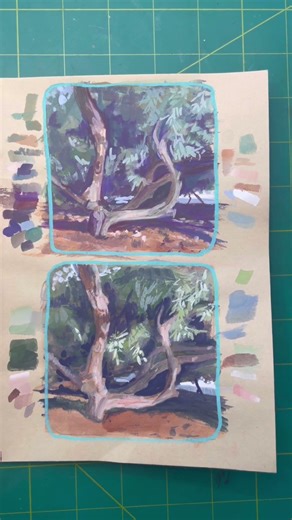 Should I do a tutorial on this? 🤔 Secondary color triads in landscapes