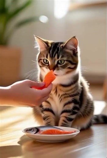 Cute Cat Eating Fish 🐟 | Realistic Cat Feeding Video