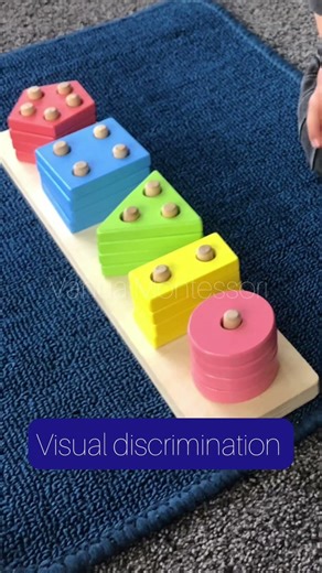 Geometric stacking activity #montessori #montessoritoys