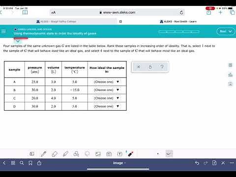 ALEKS: Using thermodynamic state to order the ideality of a gas