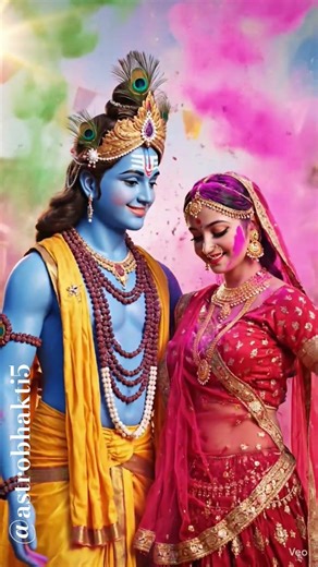 💛 When Radha Krishna Played Holi in Vrindavan ✨ रंगों की दिव्य लीला