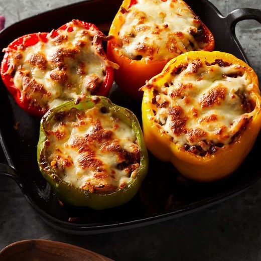 Cauliflower Rice–Stuffed Peppers