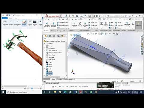 pieza en solid works por planos y recubrir