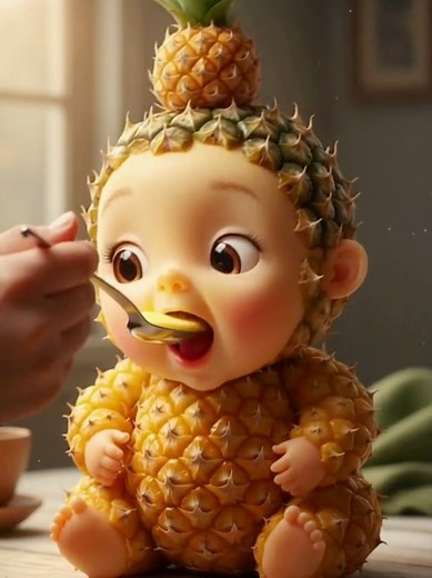 You Won't Stop Watching This Baby 😍🍍#shorts #satisfying #cutebaby #ai #asmr