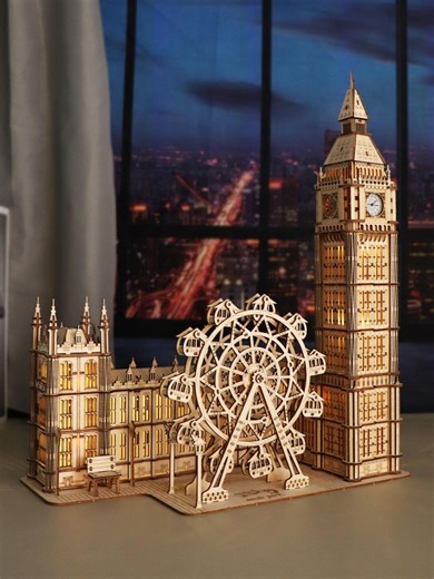 Big Ben 3D Wooden Puzzle Clock: DIY London Tower Model Kit - Etsy