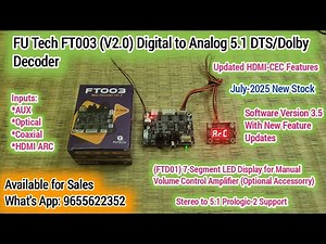 FT003 (SW V3.5)DTS, Dolby Digital to Analog 5.1 Converter| 5.1 Optical, Coaxial & HDMI ARC Converter