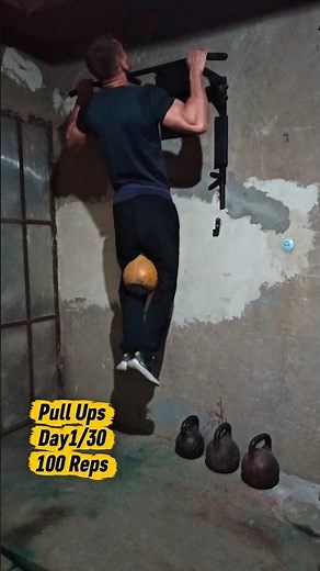 Can I do 100 Pull-ups every day for 30 Days? 💀 (Day 1) #shorts #challenge #calisthenics #homeworkout