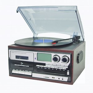 [Hot Item] Multi-Function Vinyl Turntable with CD USB SD Radio and Cassette