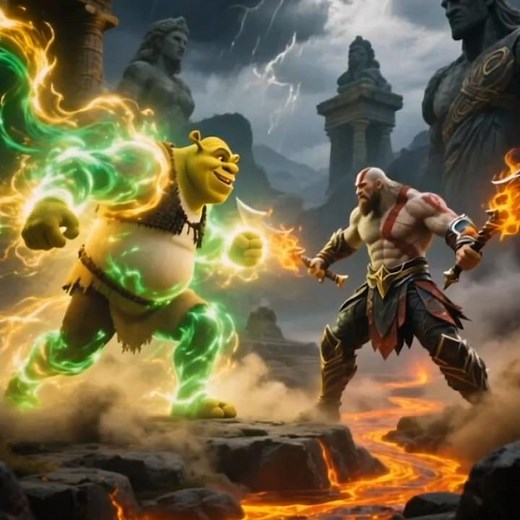 Shrek vs Kratos 💚⚔️ | Crossworld Chaos S2