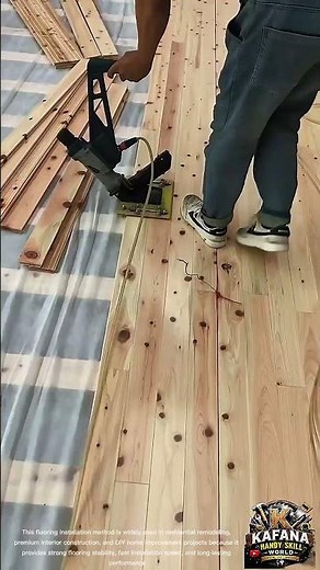 Professional Hardwood Flooring Installation Using a Pneumatic Flooring Nailer | Precision Wood
