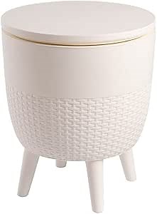 Lagoon Cancún Outdoor Cooler Bar/Cocktail/Coffee 3-in-1 Patio Table (White)