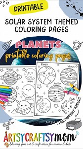 This solar system printable is a great addition to a lesson about planets and space! | Artsy Craftsy Ideas for Moms & Kids | Facebook