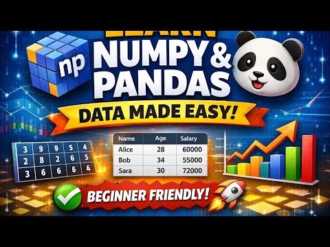 Master Python data skills with NumPy & Pandas 🚀From arrays to dataframes — everything made simple!