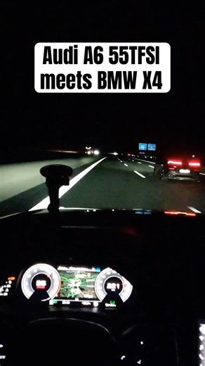 Audi A6 55TFSI meets BMW X4 on German Autobahn #topspeed #pov