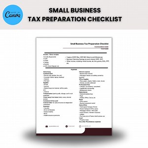 Small Business Tax Checklist | Small Business Tax List | Small Business Tax Organizer | Tax Prep Sheet - Etsy