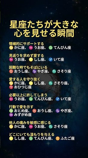 ❤️ 星座別！心の広さの表し方 #星座 #星占い #ホロスコープ #12星座