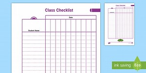 Teacher Planner Class Checklist