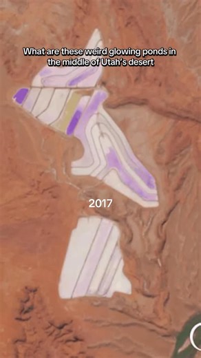 Geocast on Instagram: "These neon-blue pools aren’t lakes—they’re part of a massive mining operation. Known as the Moab potash ponds, they use water from the Colorado River and solar evaporation to extract potash—an essential ingredient in fertilizer. The blue dye speeds up evaporation, creating this surreal contrast of electric blue against Utah’s red desert. From above, it looks like art, but it’s really industry at work. #Moab #Utah #PotashPonds #SatelliteView #DesertColors #Geology #Mining #