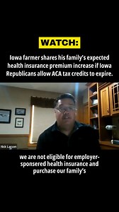 91K views · 1.1K reactions | “Since our current income is near what is called the ‘ACA cliff,’ our taxes could increase over $15,000 per year.” Republicans in D.C. are playing political games with health care, and Iowans are paying the price. | Iowa Democratic Party | Facebook