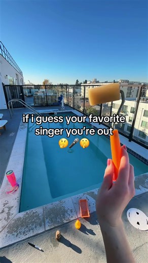 if I guess your favorite singer you’re out part one 🤫🩷🌸 #asmr #oddlysatisfyingvideo #fyp #guessinggame #asmrgame Lofi ASMR game at the pool with tapping and scratching brushing and cleaning sounds