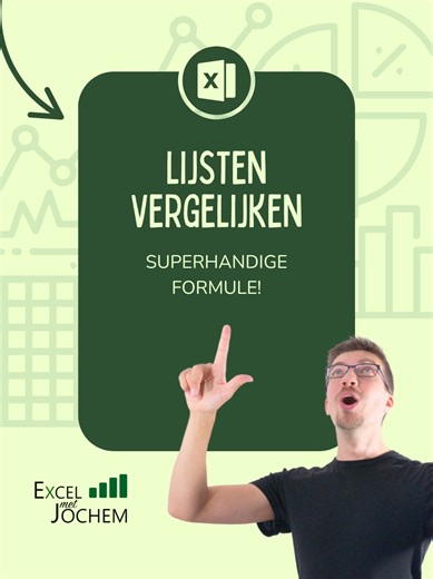 Dit is de formule zodat je 'm zelf kunt invullen: = FILTER ( - eerste lijst hier - ; NIET ( AANTAL.ALS ( - tweede lijst hier - ; - eerste lijst hier - ) ) ) 🧮 Deze formule lijkt wat complex, maar je kunt er zeer makkelijk twee lijsten mee vergelijken. Zorg wel dat je tweede lijst alléén waarden uit de eerste lijst bevat. Uiteindelijk krijg je dan de waardes te zien die ontbreken in de tweede lijst! 📚 Wil je trouwens Excel echt professioneel en efficiënt gebruiken? Overweeg dan eens om je -voll