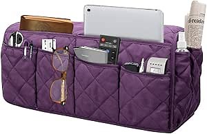 Armchair Caddy Waterproof Remote Control Holder for Recliner Non Slip Sofa Armrest Organizer Recliner Caddy Chair Caddy for Recliner with 14 Pockets for TV Remotes Caddy, Book, Magazines, Ipad