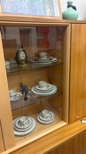 @octopus_banana_ on Instagram: "Discover your dream Mid Century sideboard, credenza, hutch, and Dry Bar all in one from 1950s Germany waiting for you at octopus banana! Tons of storage options include multiple etched sliding glass and key lock cabinets #albuquerque #mcm #newmexico #midcenturydesign #nobhillabq"