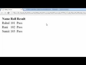 41. How to Create Table with border in HTML (Hindi)